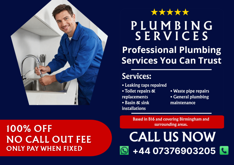 NO CALL OUT FEE | Local Plumber Birmingham B16