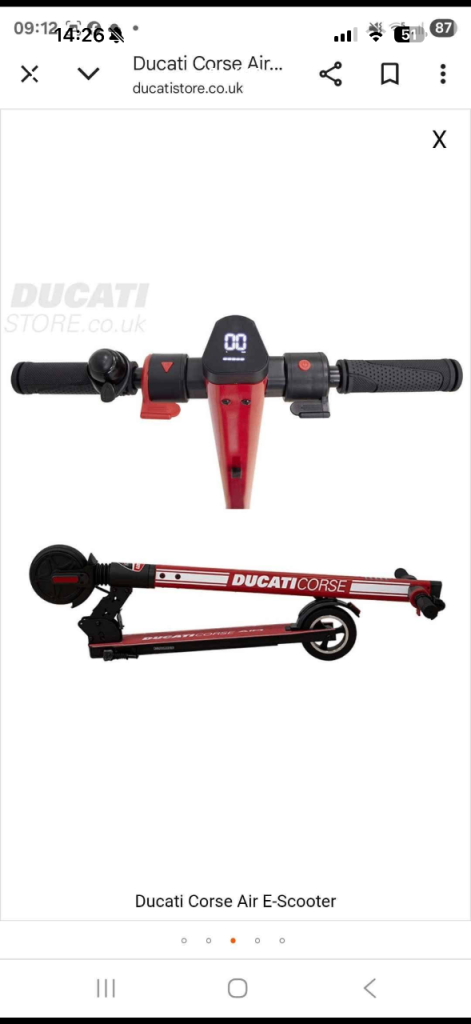 Ducati Corse Air Electric Scooter - red