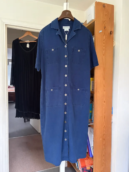 Jaeger Blue Denim Shirt Dress - Made in Britain