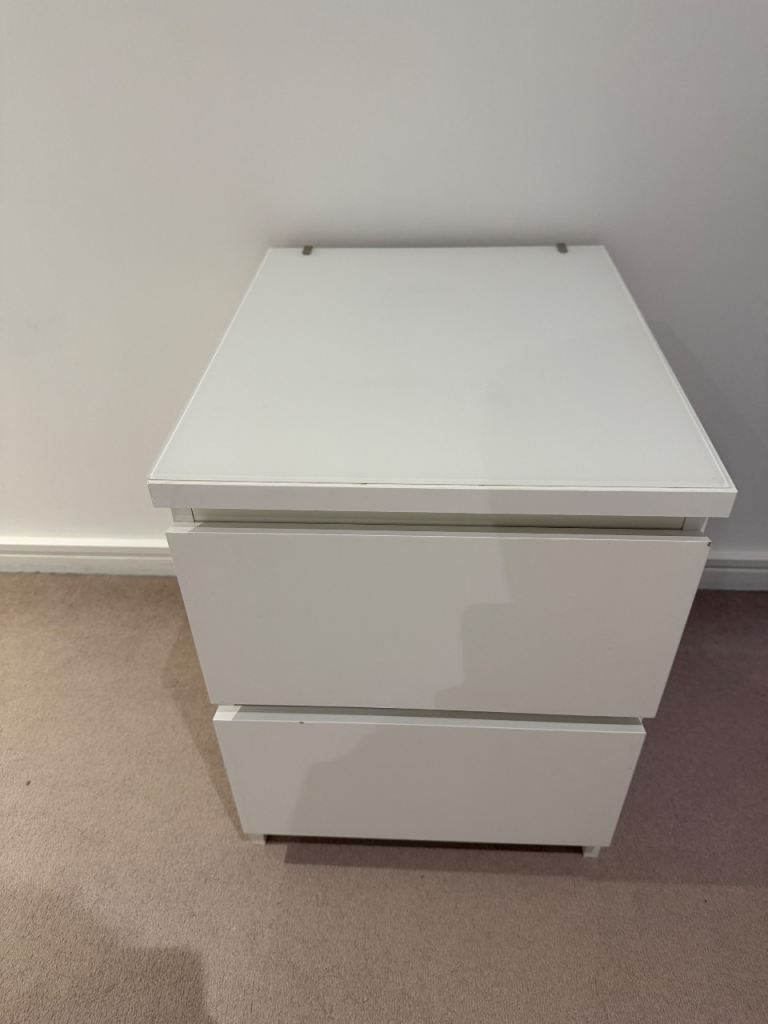  White IKEA bedside table x2