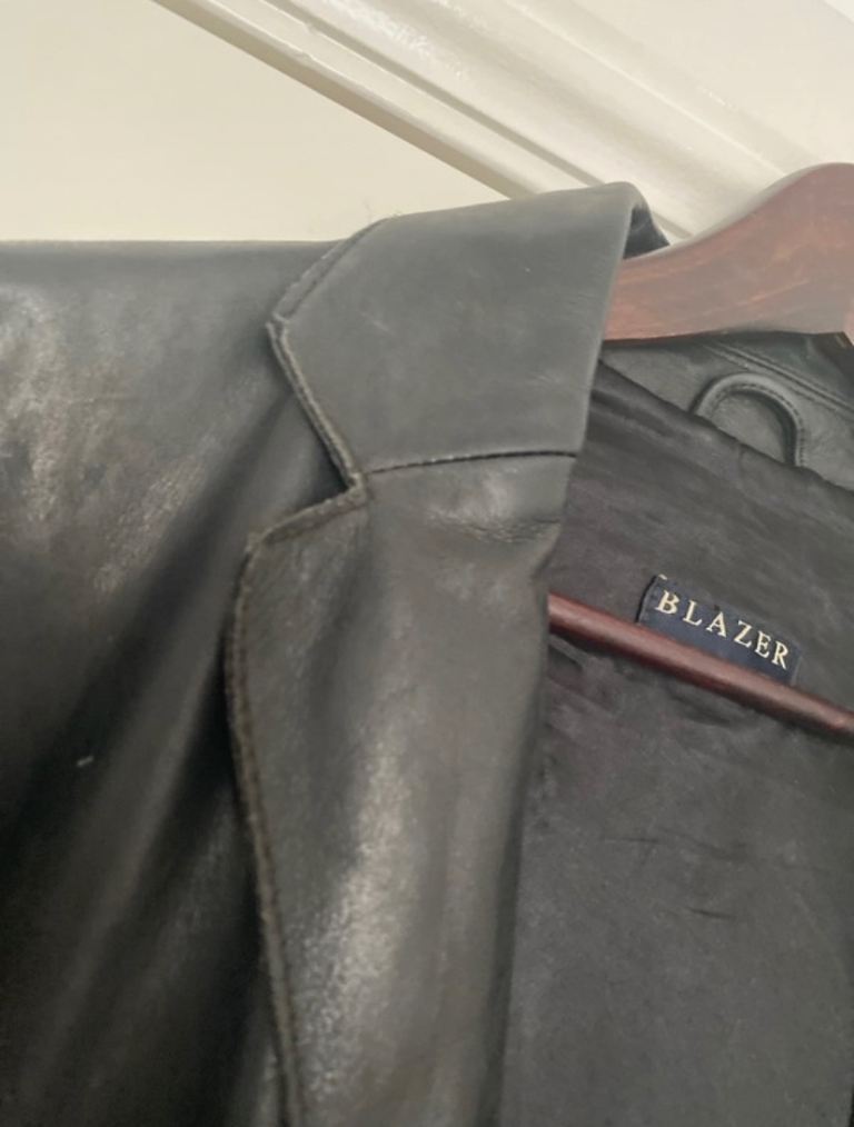 Black leather blazer jacket size M by Blazer 