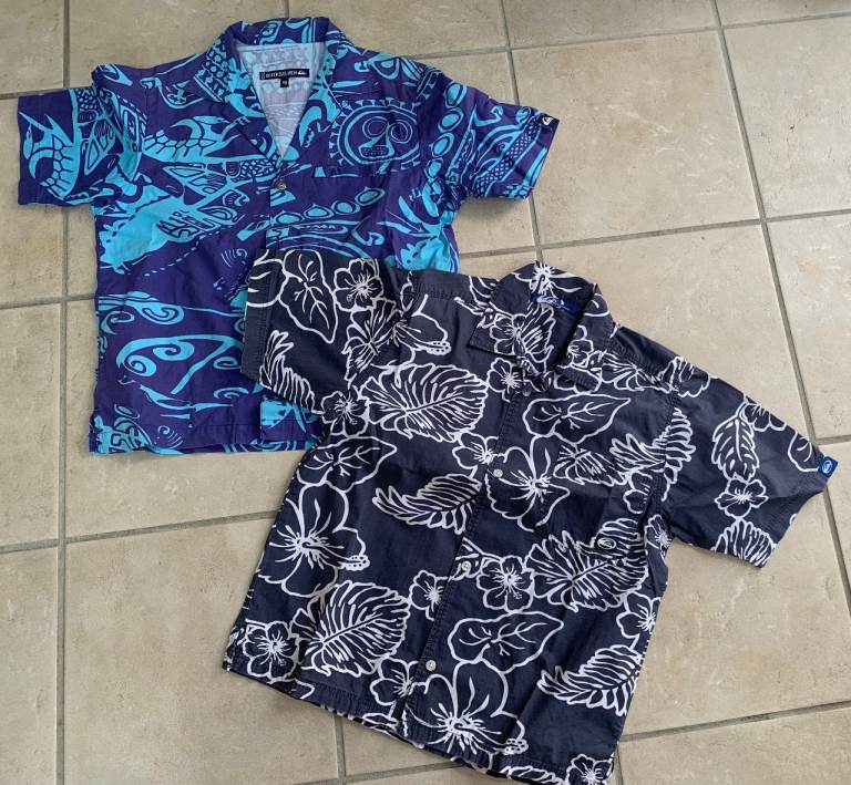 QUIKSILVER  Boy's Hawaiian Cotton Shirts  -  Age 10 - Blue 