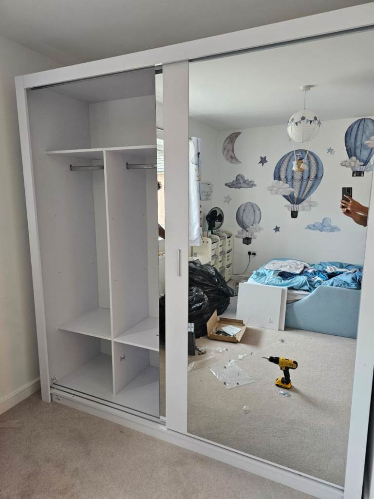 Beautiful Sliding Mirror Doors Wardrobe 2 & 3 Door MDF & High Gloss