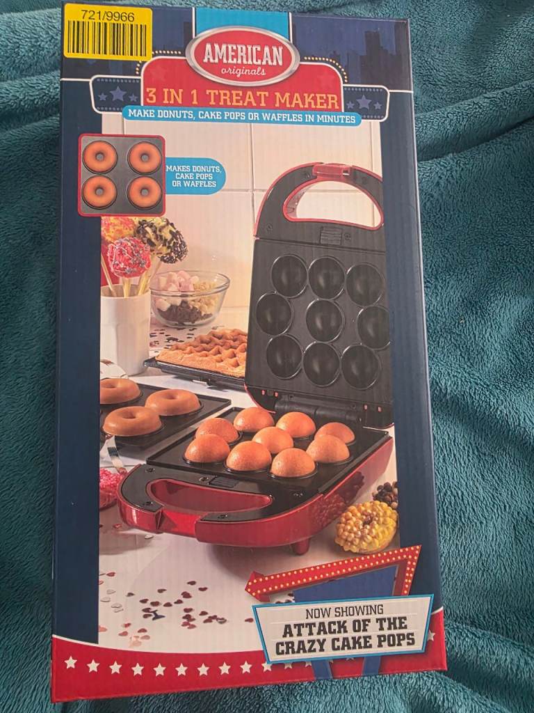 American Originals 3 in 1 Treat Maker - Cake Pops, Donuts, Waffles - NEW