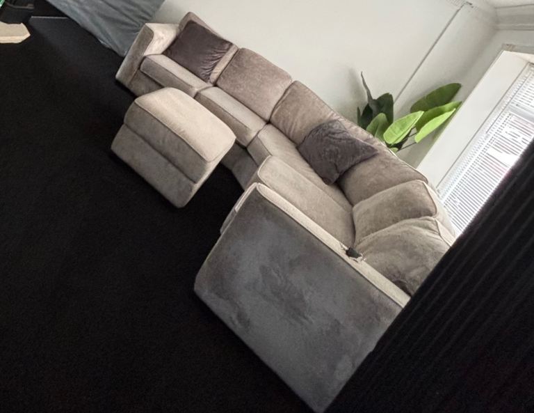 Corner sofa and footstool 