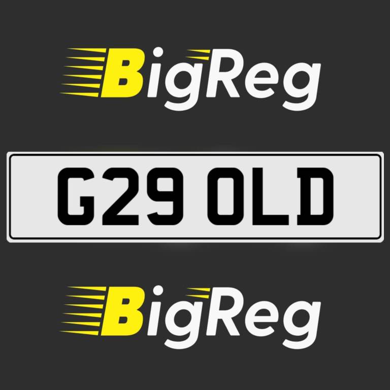 G29 OLD GOLD PRIVATE PERSONAL REGISTRATION CHERISHED CAR NUMBER PLATE