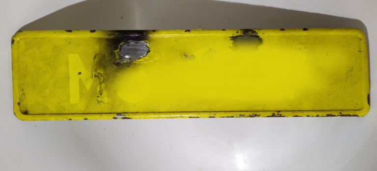 FREE post. Vintage number plate holder trailer lorry car steel caravan