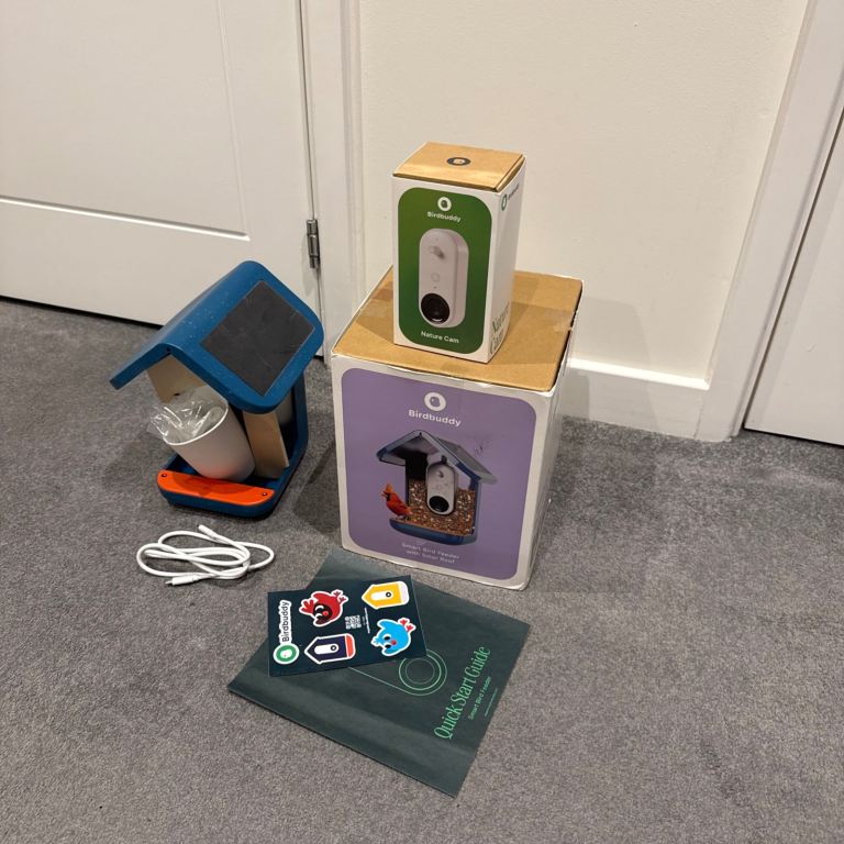 Bird Buddy Smart Bird Feeder Pro with Solar Roof - Blue