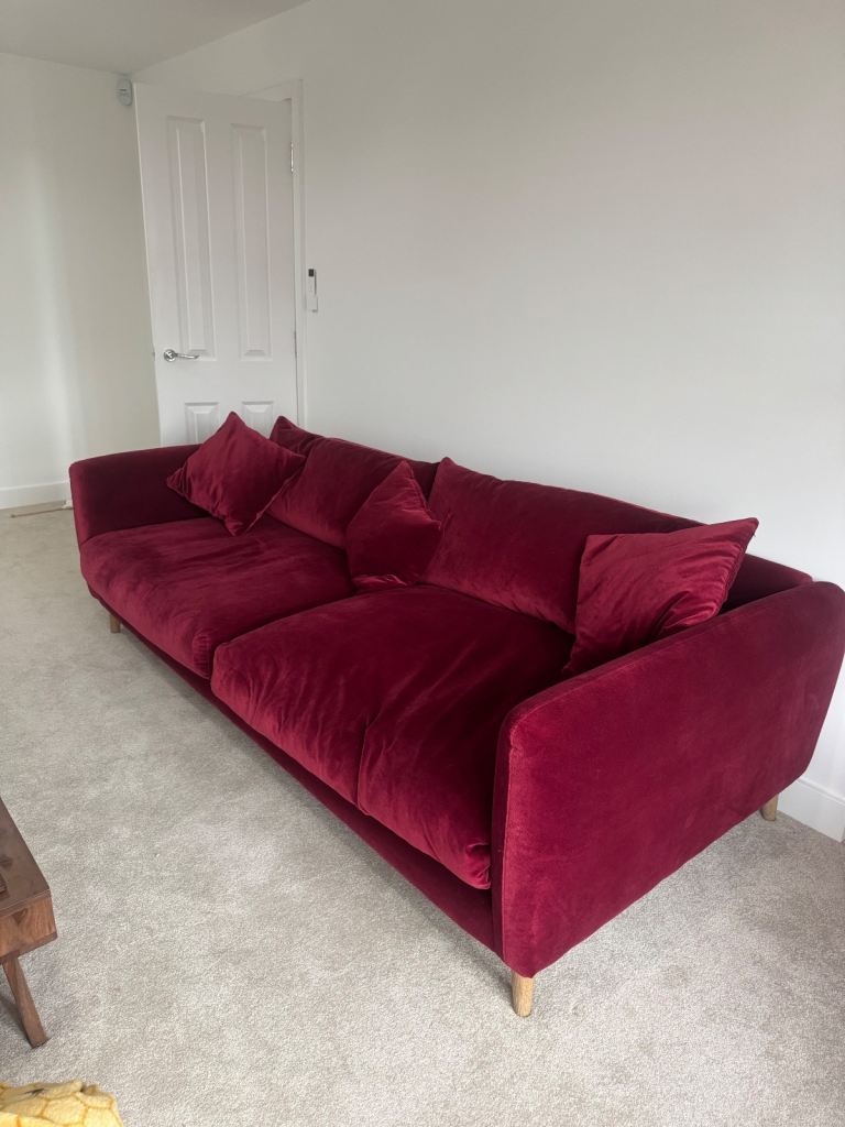 Loaf Large Squishmeister Sofa in Merlot Velvet