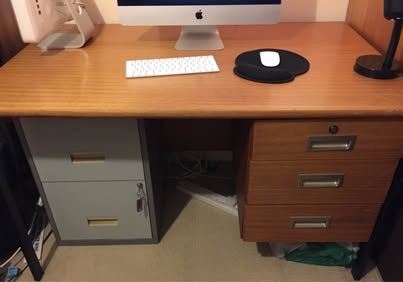 Large Strong (Timber) Desk (Office) Three Draws Good Condition