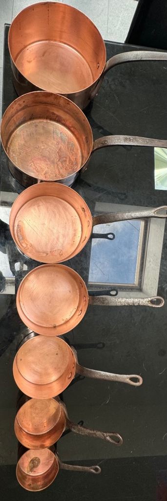 French Copper Pan Set