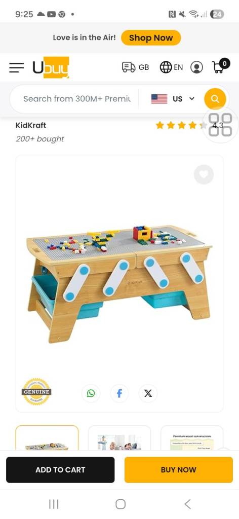 Lego table with 2 plastic boxes of lego 