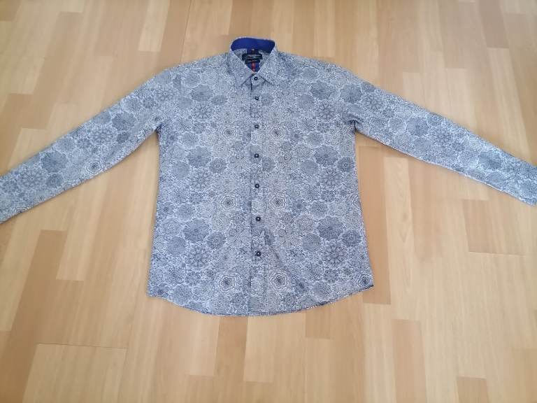 Designer OSCAR BANKS Luxury Pure Cotton Shirt. N. Mint Cond. Size : M ( 39 - 40)