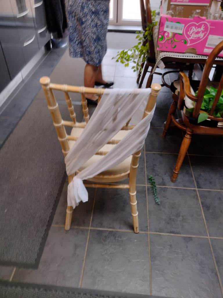 White chair sashes 