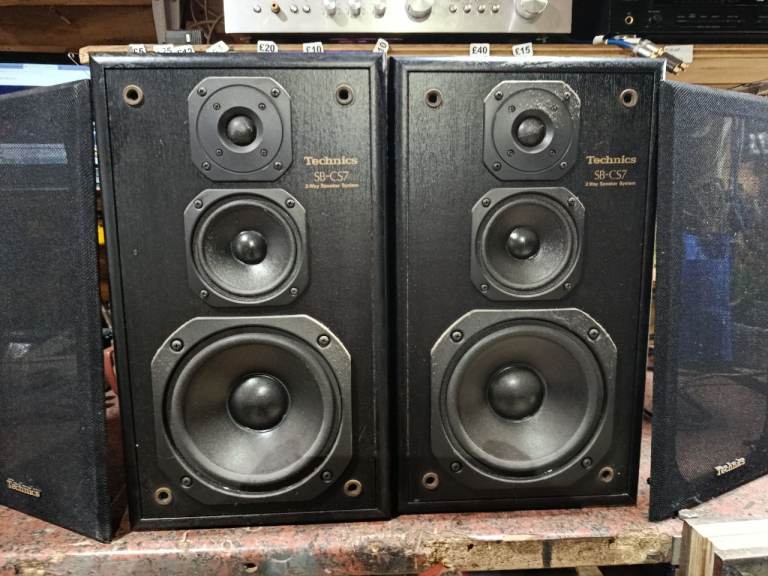 Technics SB-CS7 3-Way Speakers - Black, Pair