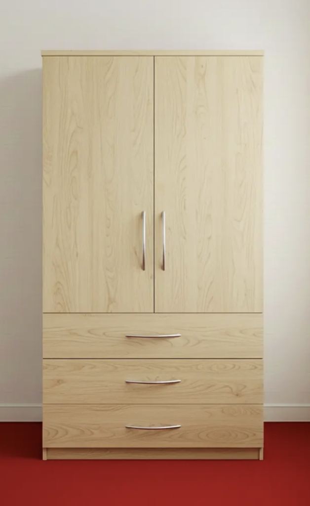 2 Door Wardrobe with 3 Drawer