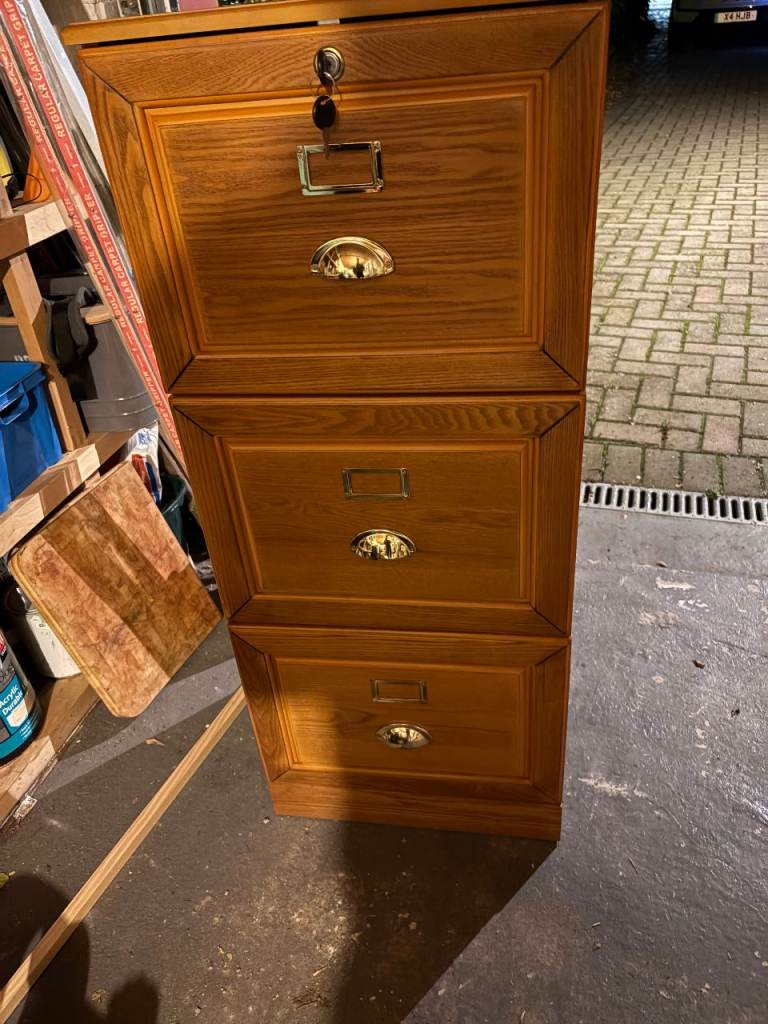 image for Wooden lockable filing Cabinet