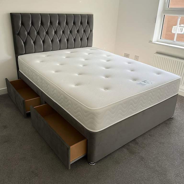 💎 Luxury King Size 2 Drawers Divan Bed Set – Strong Base – Fast Delivery 🚚 ]]]
