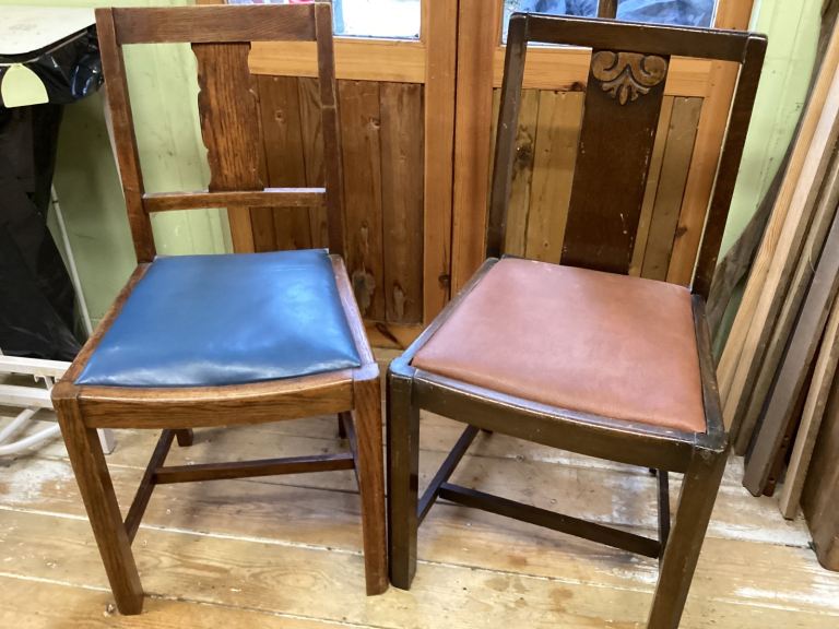 image for Two old oak chairs