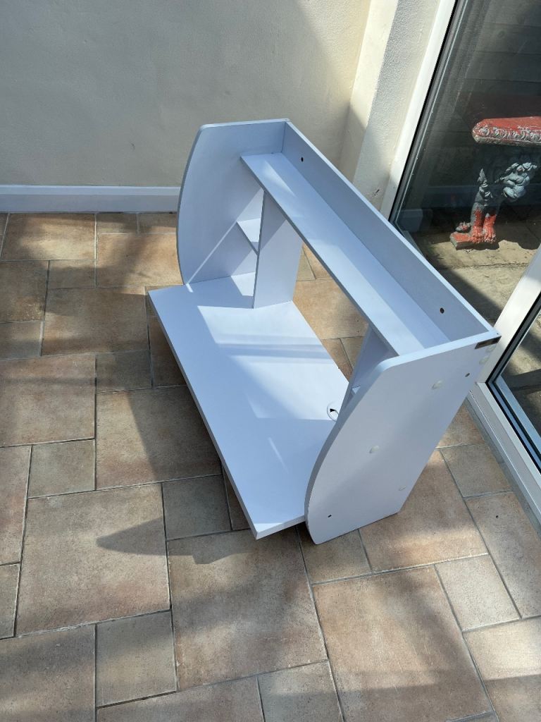 SoBuy White Computer Desk / PC Workstation with Shelves