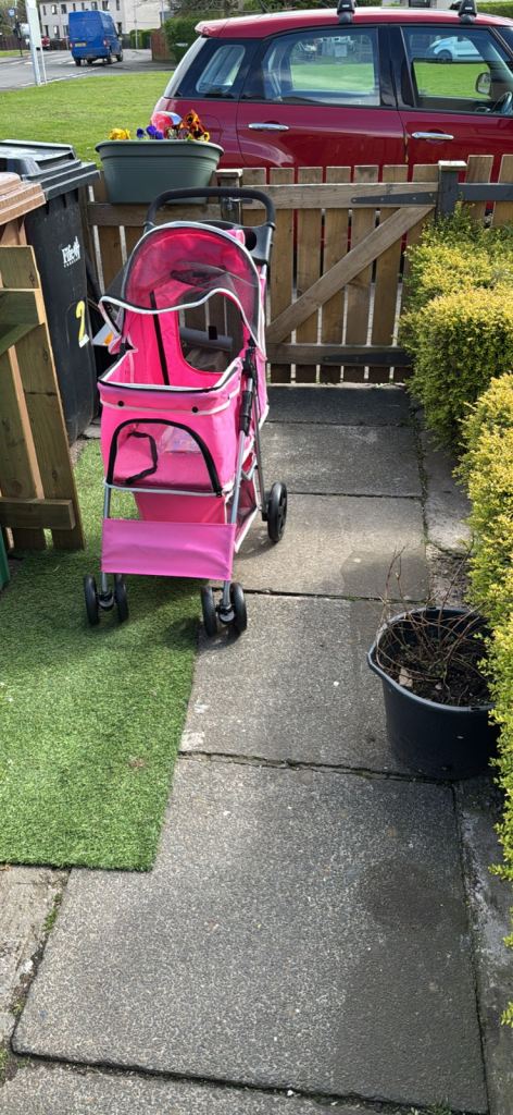 Pink pet pram 