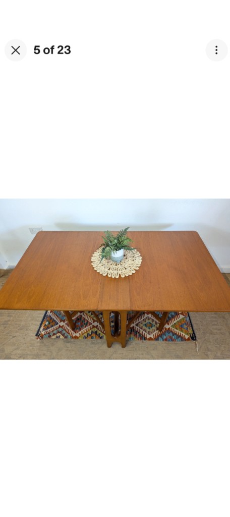 Vintage Jentique Gate Leg Dining Table  Teak Mid Century Danish Style 