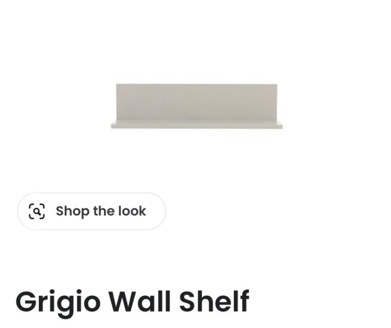 ‘Grigio’ light grey gloss shelf