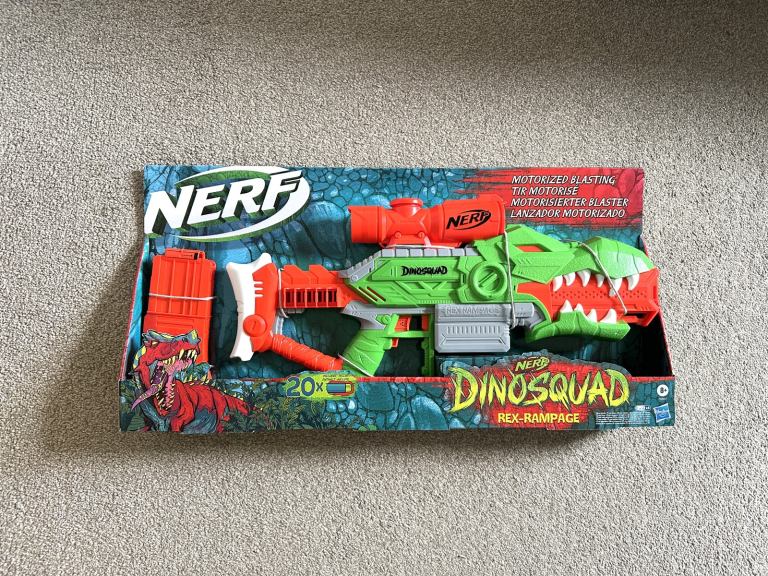 NEW Nerf Gun Dinosquad Rex-Rampage Motorised Dart Blaster