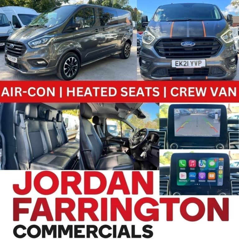 2021 FORD TRANSIT CUSTOM 320 SPORT 185 BHP LWB DCIV CREW VAN WITH TAILGATE