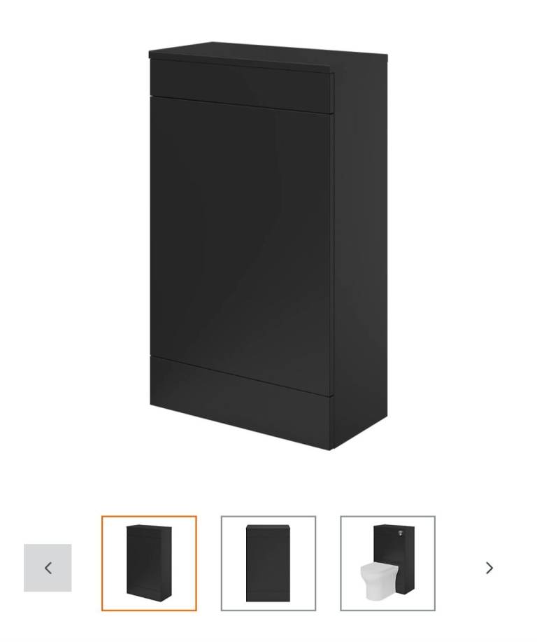 GoodHome Imandra Matt Black Modern Freestanding Toilet cabinet (H)840mm x (W)500mm