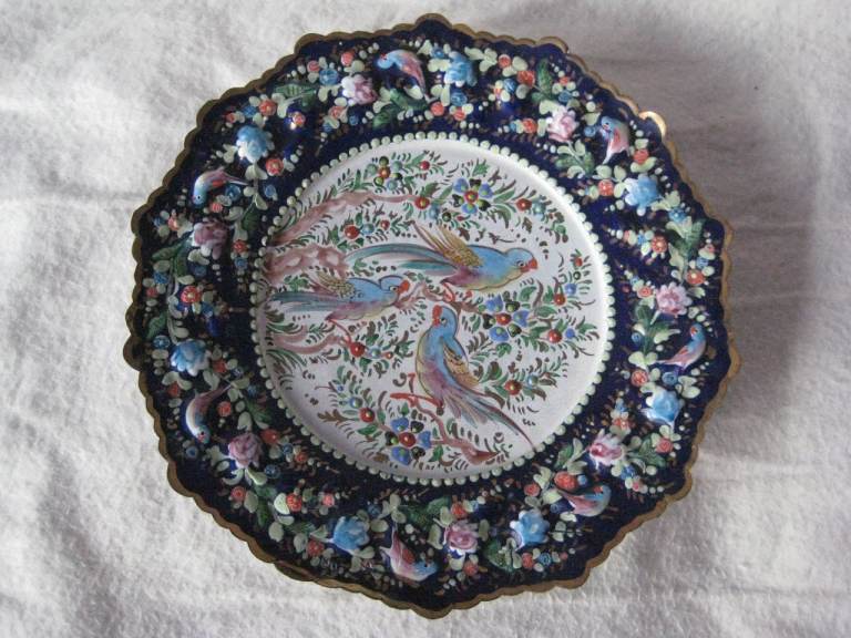 Classic Persian Decorative Hand Painted Enamel Wall-Plate for £40.00