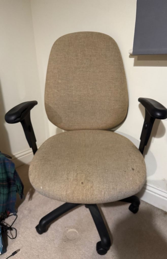 Fair Condition Beige Office Chair with Armrests