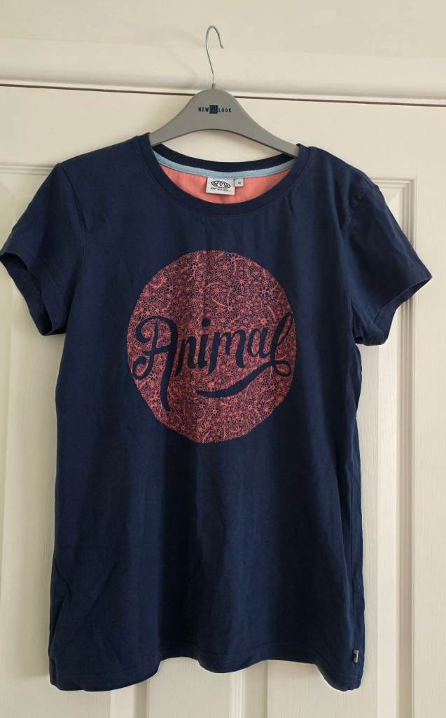 Animal Size 10 Navy & Peach, Short Sleeved T-Shirt