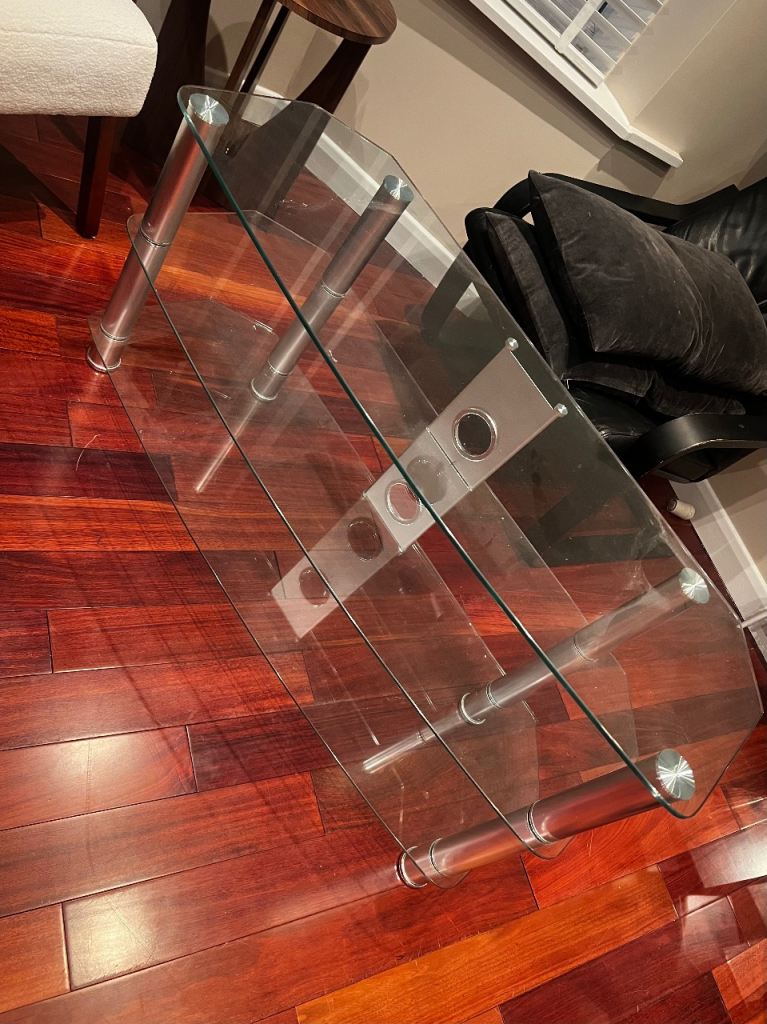 Glass tv stand 