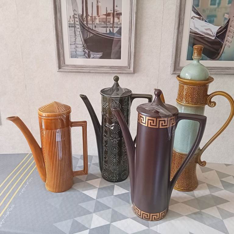 Set of Four Ceramic Coffee Pots – Good Condition