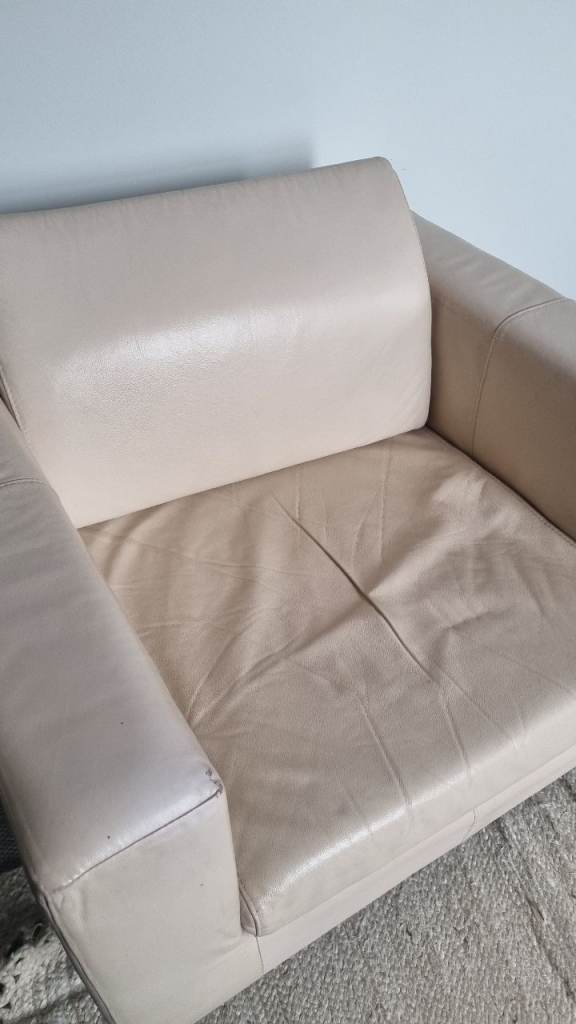 Faux leather armchair