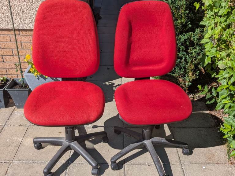 3 Fabric Office Chairs – Good Condition - free