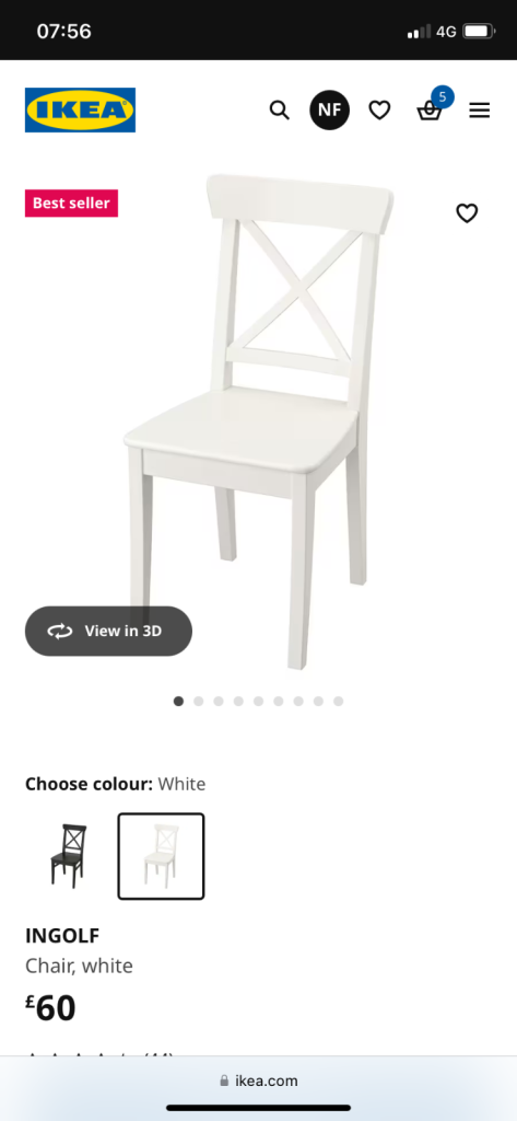 Dining table and two chairs 