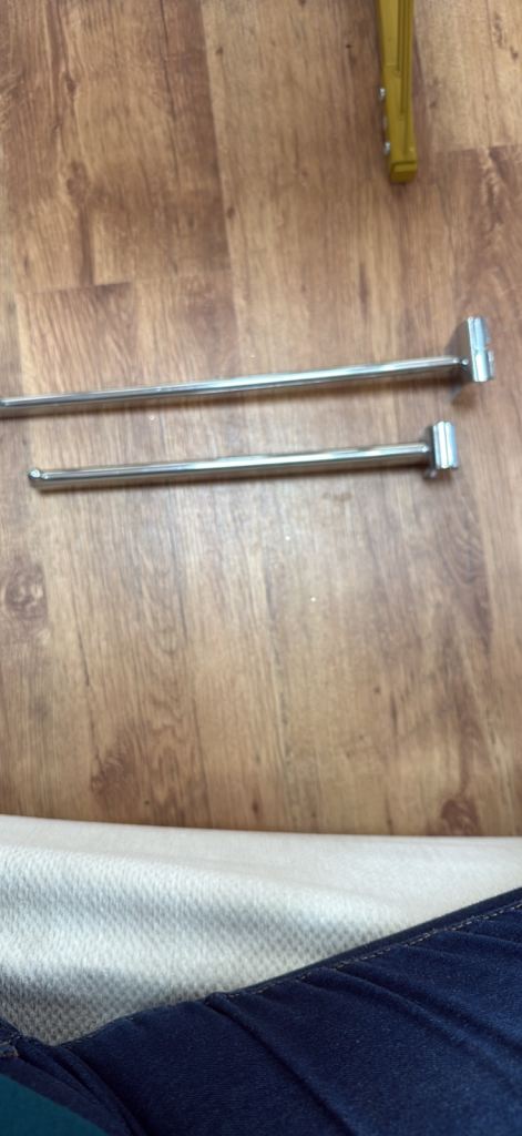 70 Chrome Shop Display Arms / Slatwall Brackets – Mixed Lengths