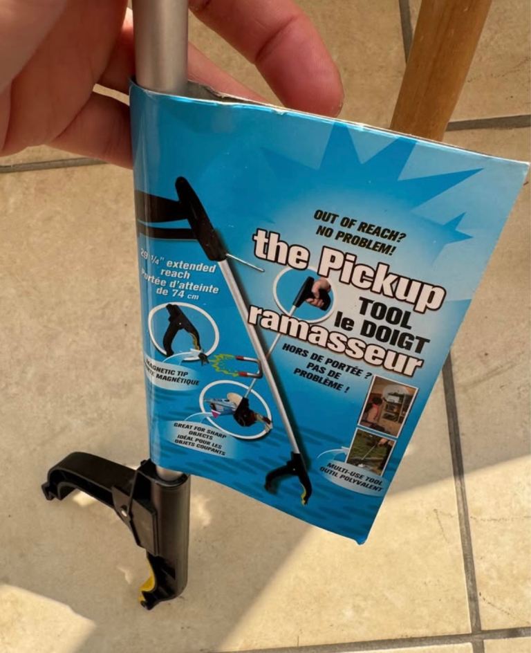 3 walking sticks and 2 pick up aids 