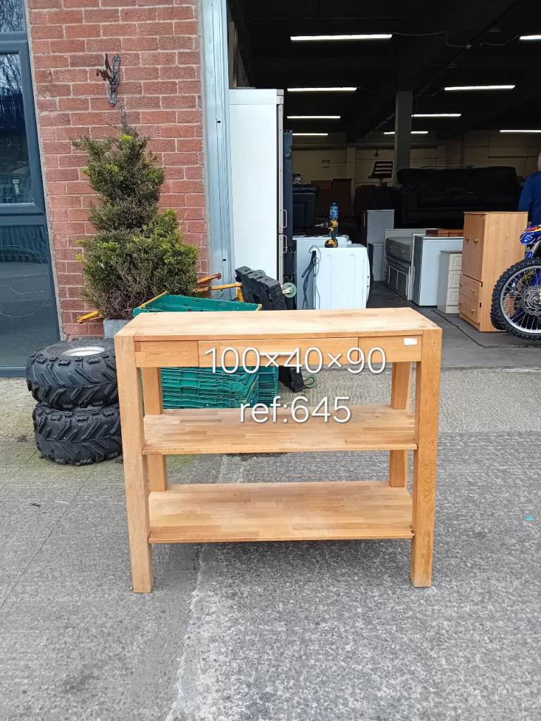 Oak 1 drawer console table, Ref:645