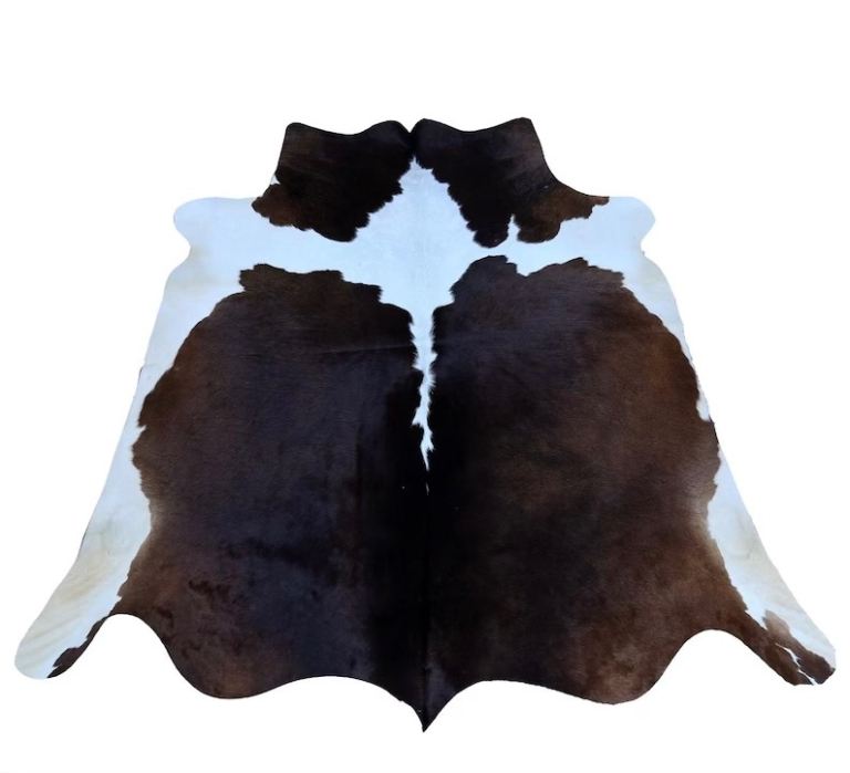 Natural Cowhide Rug – Black and White, 56x57 Inches