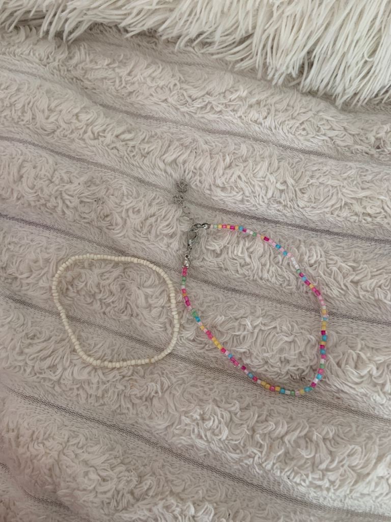 Cute Beaded Bracelets - Multicoloured and White, As Good As New
