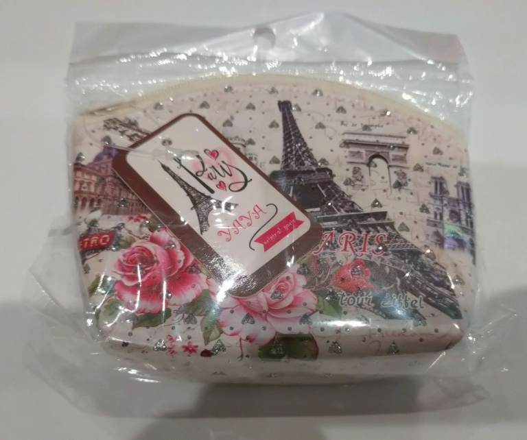 BNWT Paris Eiffel Tower with Flowers Small Coin Purse