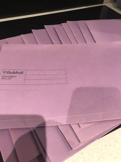 New !5  Purple  Document Folders  /Wallets