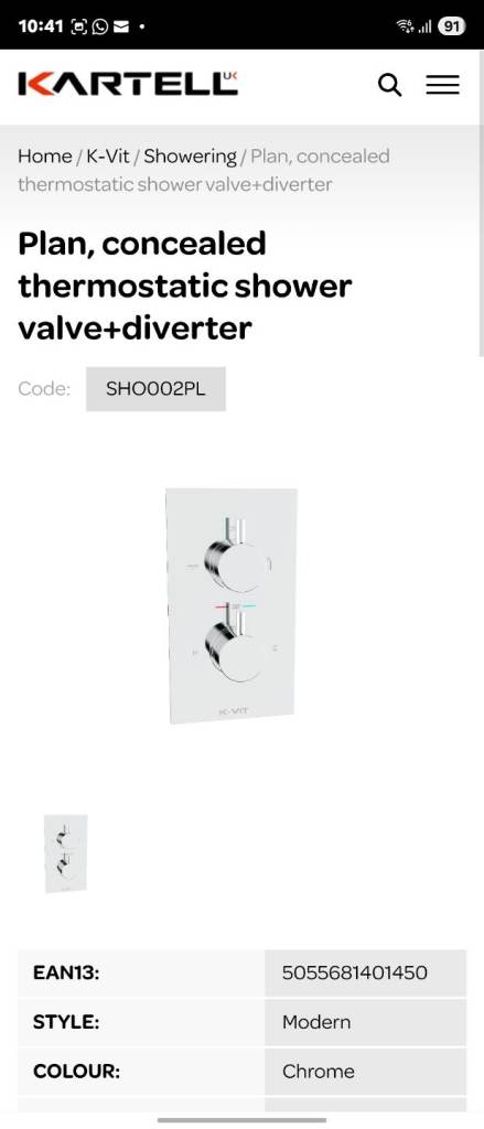 Shower valve