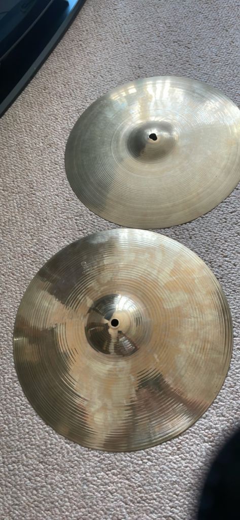 Vintage 15 inch Zildjian hi hat cymbals 