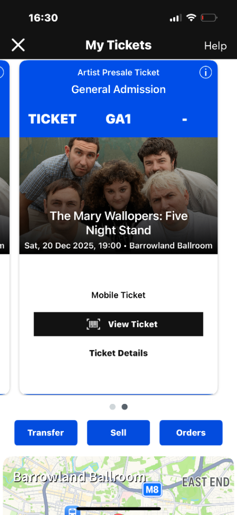The Mary Wallopers, Barrowlands