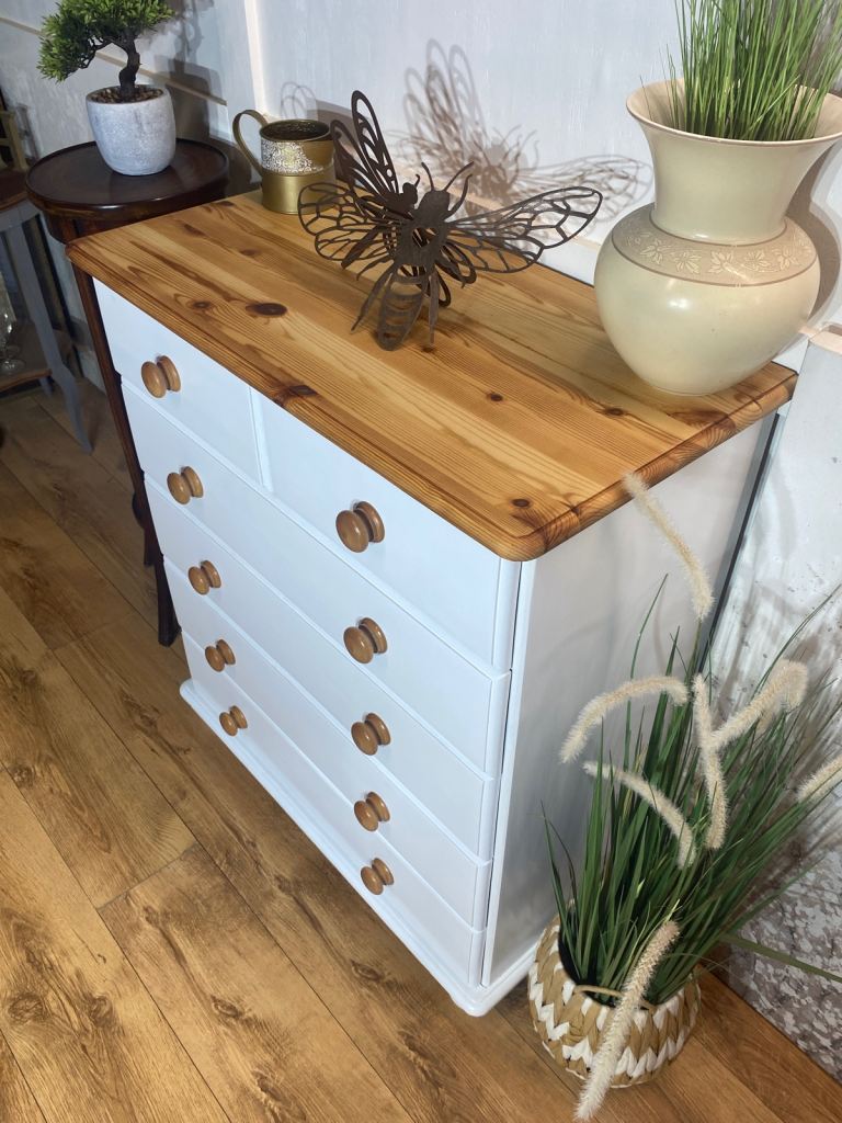 Solid pine chest of drawers