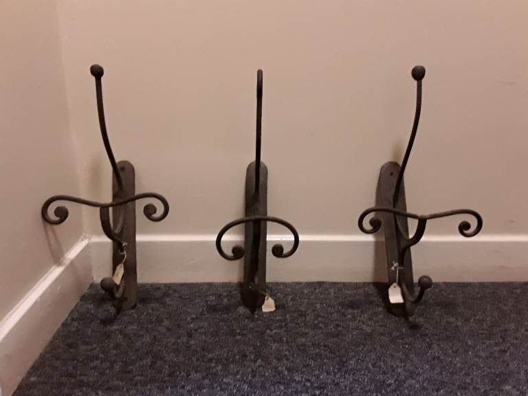 3 new hand made iron coat n hat hangers.